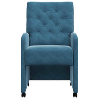 Sedie da pranzo con ruote 2 pcs Blu 58 x 67 x 97 cm Velluto 42017865