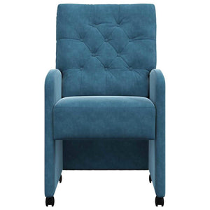 Sedie da pranzo con ruote 2 pcs Blu 58 x 67 x 97 cm Velluto 42017865