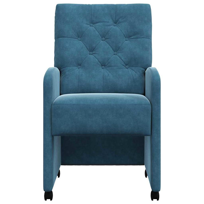 Sedie da pranzo con ruote 2 pcs Blu 58 x 67 x 97 cm Velluto 42017865
