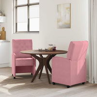 Sedie da pranzo con ruote 2 pcs Rosa 58 x 67 x 97 cm Velluto 42017869