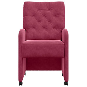 Sedie da pranzo 2 pcs Rosso vino 58 x 67 x 97 cm Velluto 42017870