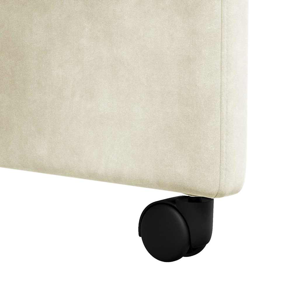 Sedie da pranzo con ruote 2 pcs Crema 58 x 67 x 97 cm Velluto 42017873