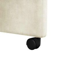 Sedie da pranzo con ruote 2 pcs Crema 58 x 67 x 97 cm Velluto 42017873