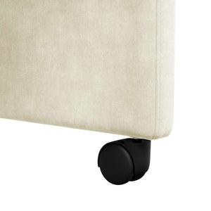 Sedie da pranzo con ruote 2 pcs Crema 58 x 67 x 97 cm Velluto 42017873