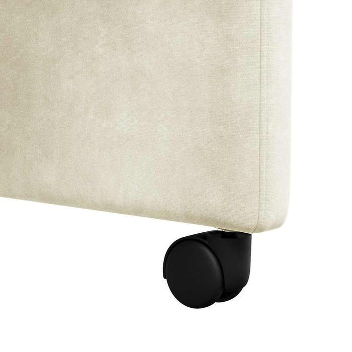 Sedie da pranzo con ruote 2 pcs Crema 58 x 67 x 97 cm Velluto 42017873