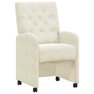 Sedie da pranzo con ruote 2 pcs Crema 58 x 67 x 97 cm Velluto 42017873