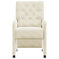 Sedie da pranzo con ruote 2 pcs Crema 58 x 67 x 97 cm Velluto 42017873