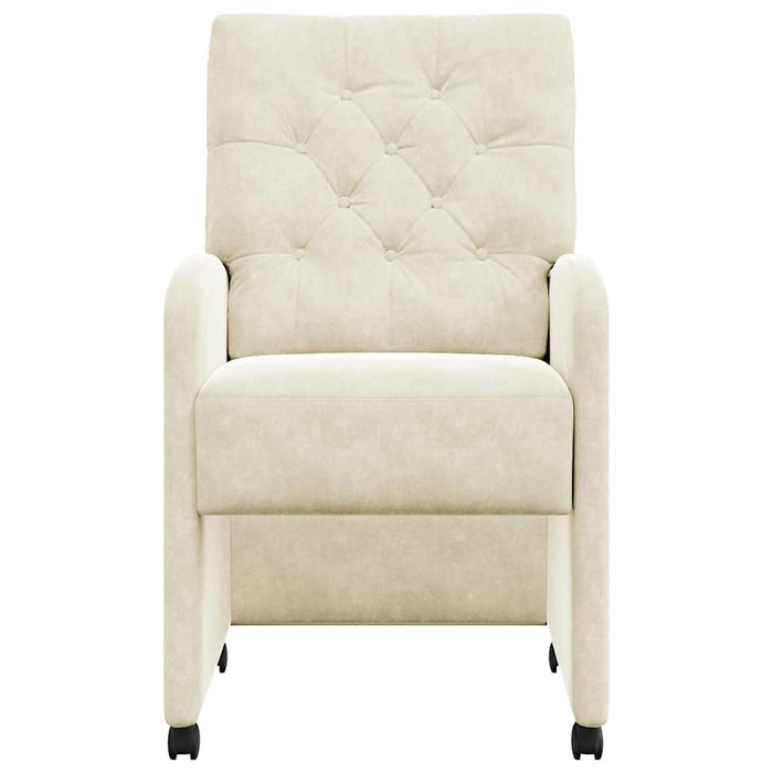 Sedie da pranzo con ruote 2 pcs Crema 58 x 67 x 97 cm Velluto 42017873