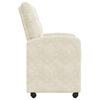 Sedie da pranzo con ruote 2 pcs Crema 58 x 67 x 97 cm Velluto 42017873