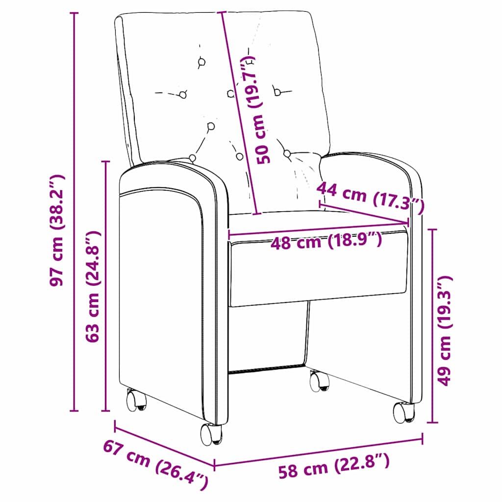 Sedie da pranzo 2 pcs verde mare 58 x 67 x 97 cm Velluto 42017874