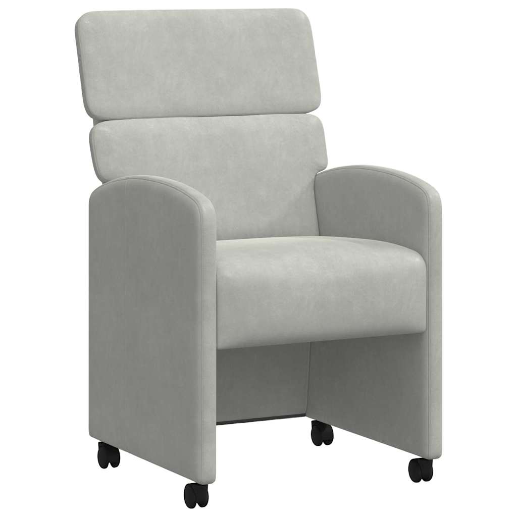 Sedie da pranzo 2 pcs Grigio chiaro 58 x 65 x 98 cm Velluto 42017875