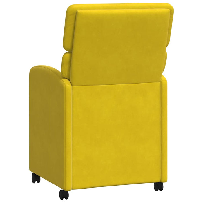 Sedie da pranzo con ruote 2 pcs Giallo 58 x 65 x 98 cm Velluto 42017881