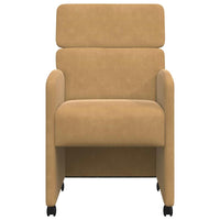 Sedie da pranzo con ruote 2 pcs Marrone 58 x 65 x 98 cm Velluto 42017882