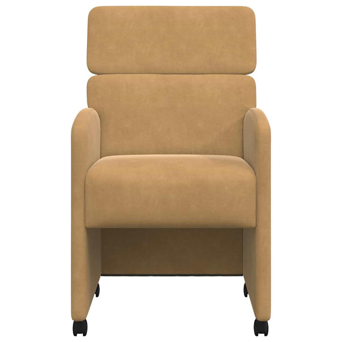 Sedie da pranzo con ruote 2 pcs Marrone 58 x 65 x 98 cm Velluto 42017882