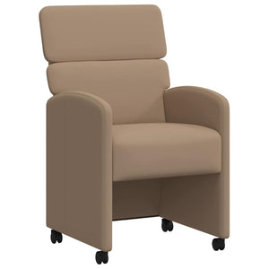 Sedie da pranzo con ruote 2 pcs Cappuccino 58 x 65 x 98 cm 42017889