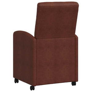 Sedie da pranzo con ruote 2 pcs Marrone lucido 57 x 67 x 98 cm 42017895