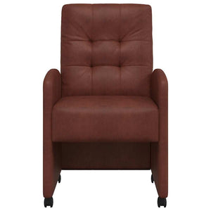 Sedie da pranzo con ruote 2 pcs Marrone lucido 57 x 67 x 98 cm 42017895