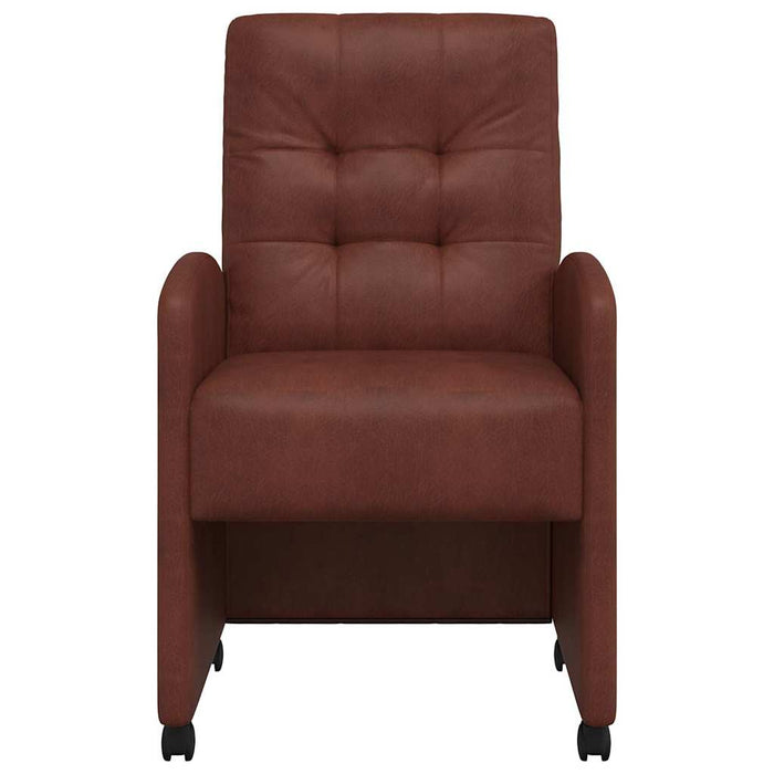 Sedie da pranzo con ruote 2 pcs Marrone lucido 57 x 67 x 98 cm 42017895