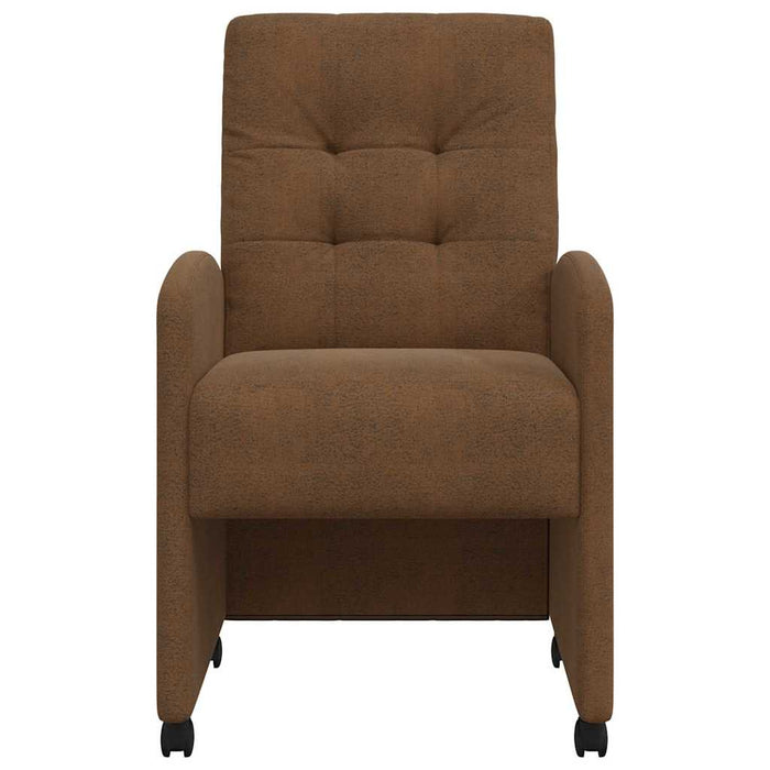 Sedie da pranzo con ruote 2 pcs Marrone 57 x 67 x 98 cm 42017896