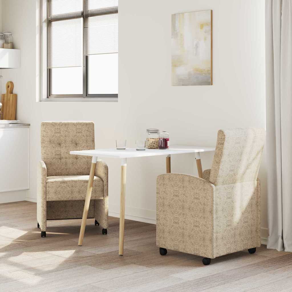 Sedie da pranzo con ruote 2 pcs Grigio chiaro 57 x 67 x 98 cm 42017897