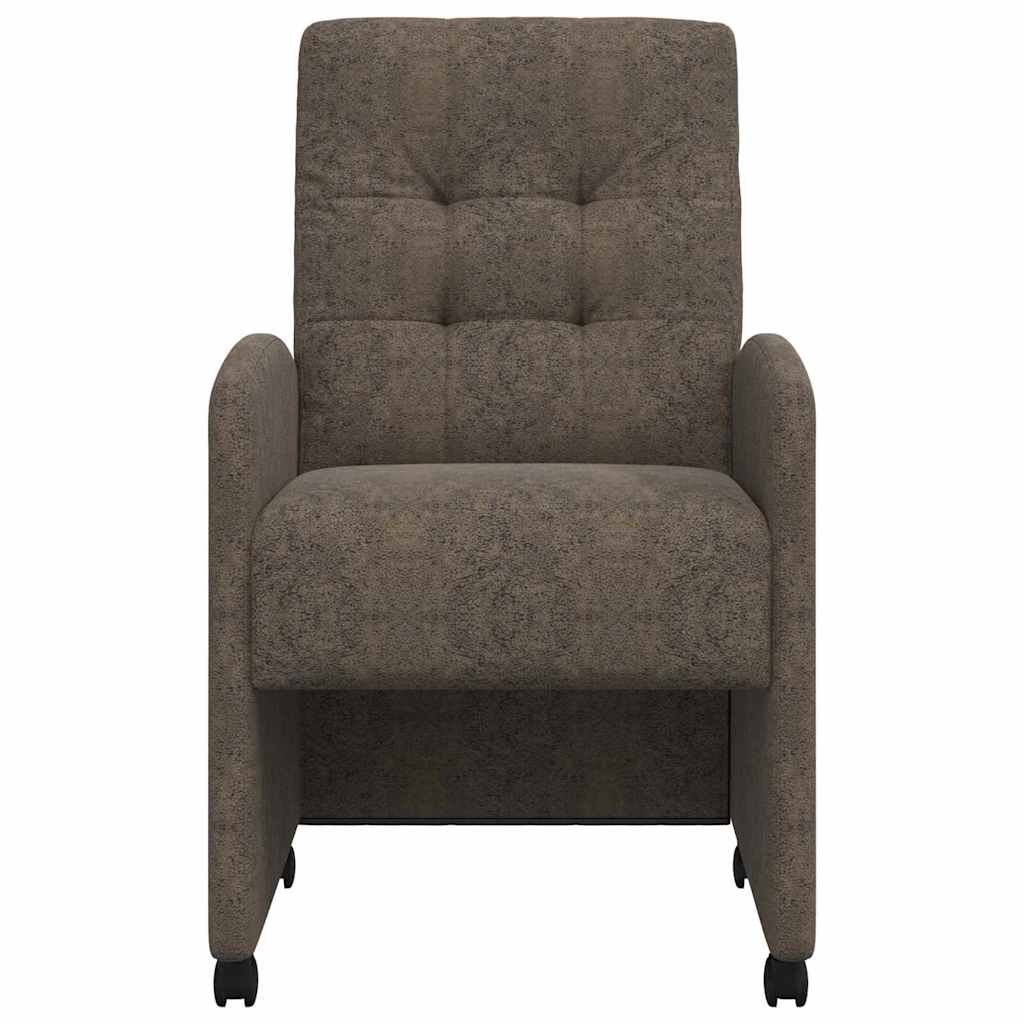 Sedie da pranzo con ruote 2 pcs Grigio scuro 57 x 67 x 98 cm 42017898