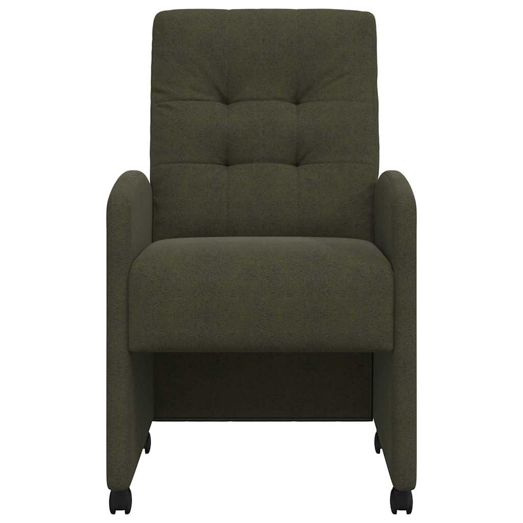 Sedie da pranzo con ruote 2 pcs Verde militare 57 x 67 x 98 cm 42017899