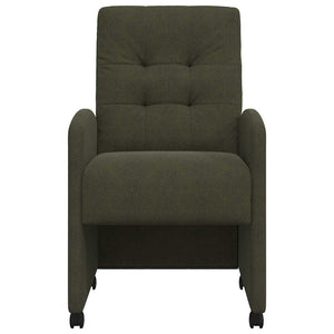 Sedie da pranzo con ruote 2 pcs Verde militare 57 x 67 x 98 cm 42017899