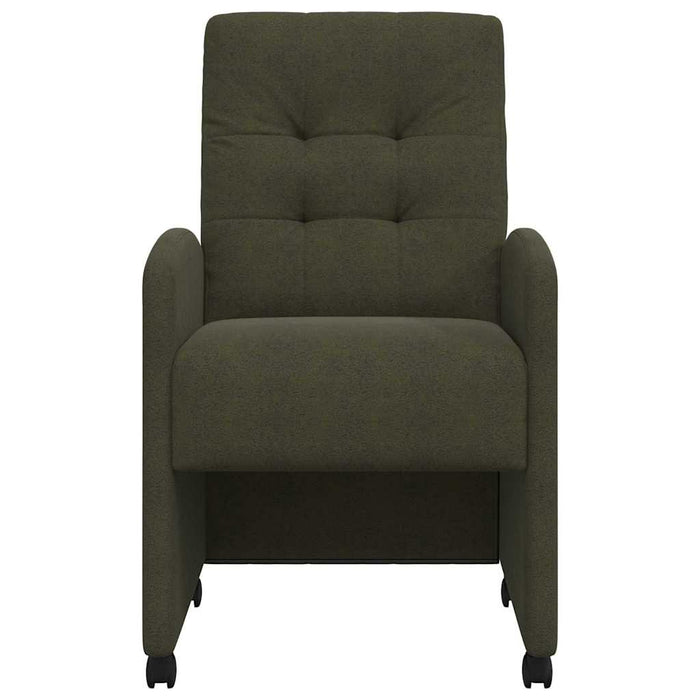 Sedie da pranzo con ruote 2 pcs Verde militare 57 x 67 x 98 cm 42017899