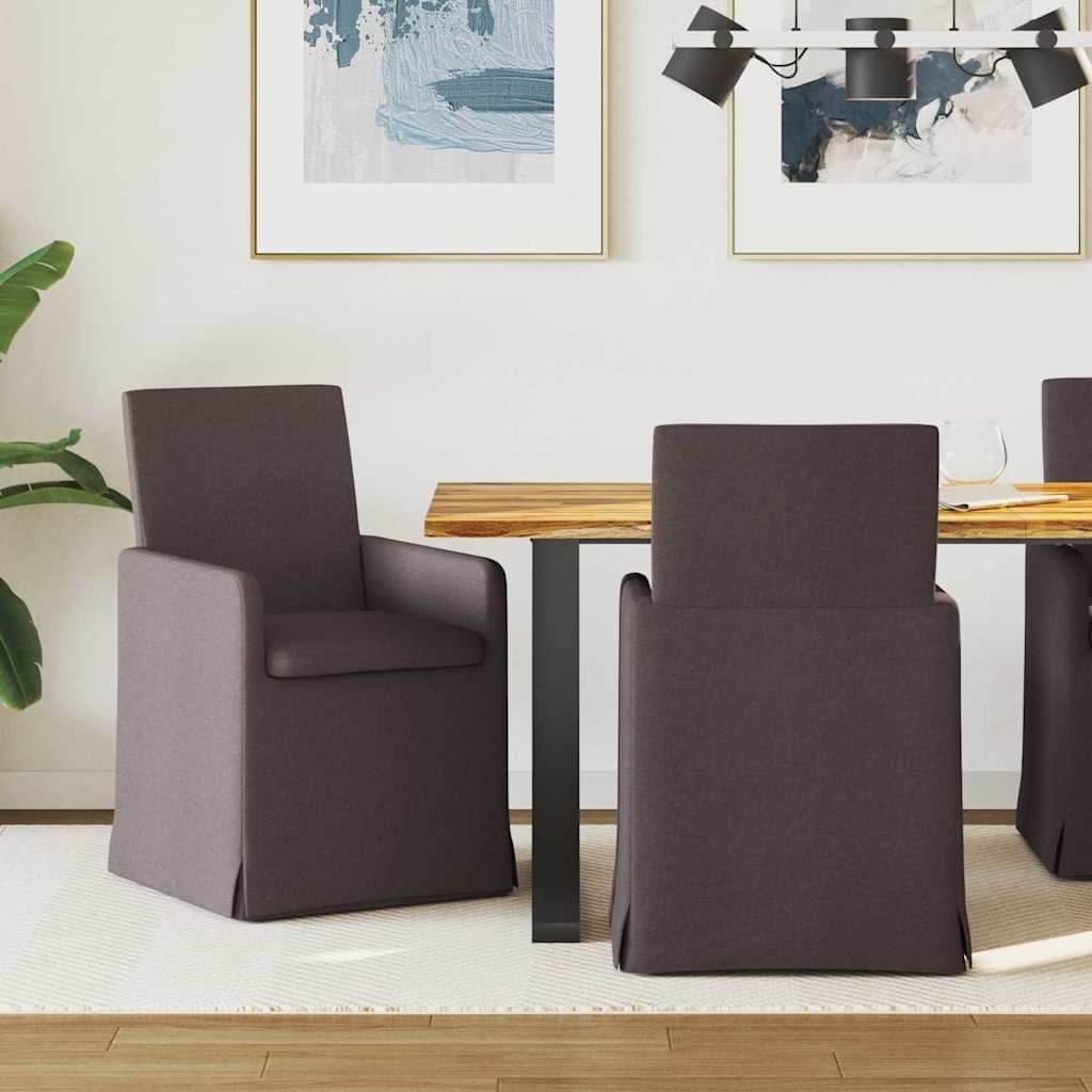 Sedie da pranzo 2 pcs Marrone scuro 57 x 67 x 95 cm Tessuto