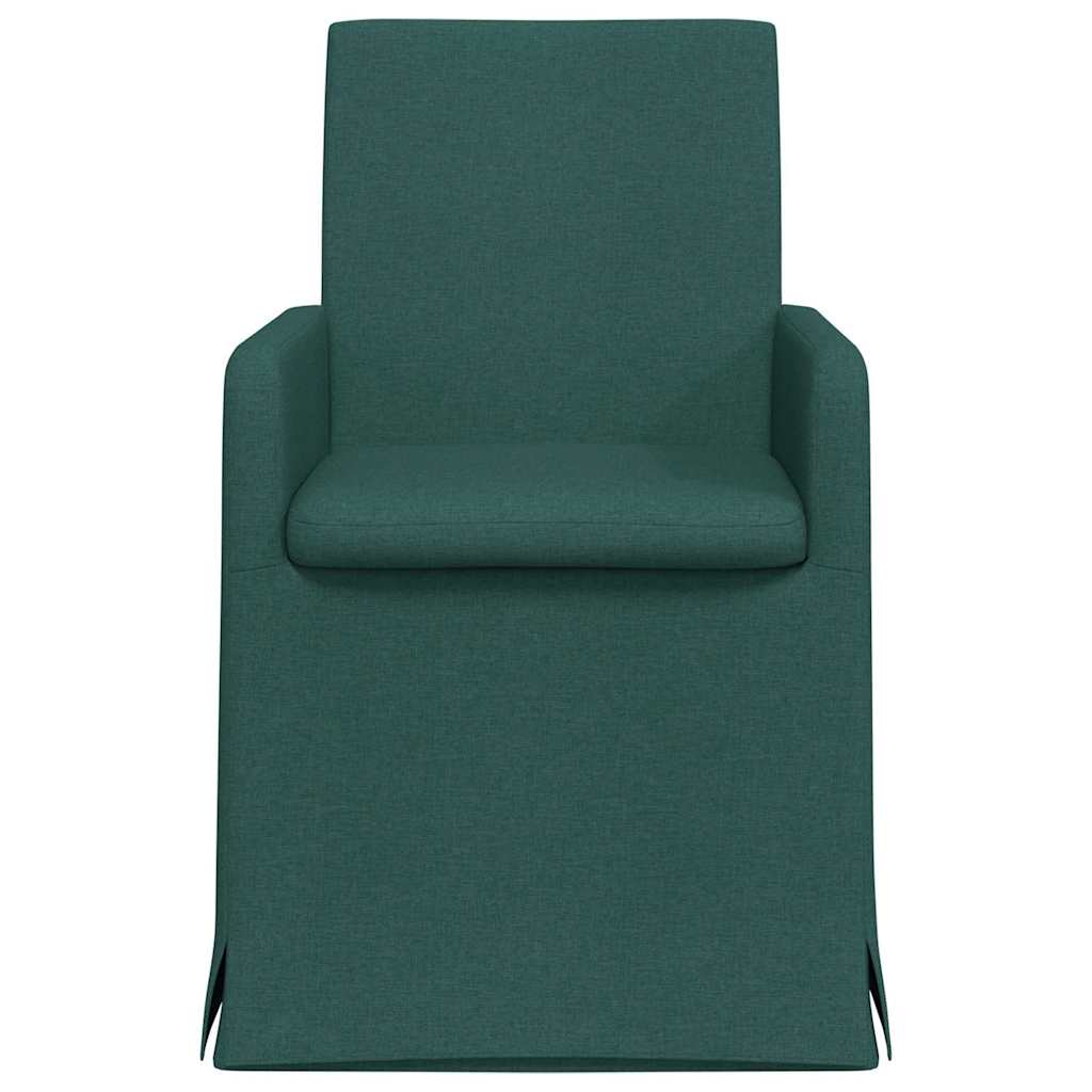 Sedie da pranzo 2 pcs Verde scuro 57 x 67 x 95 cm Tessuto 42017908