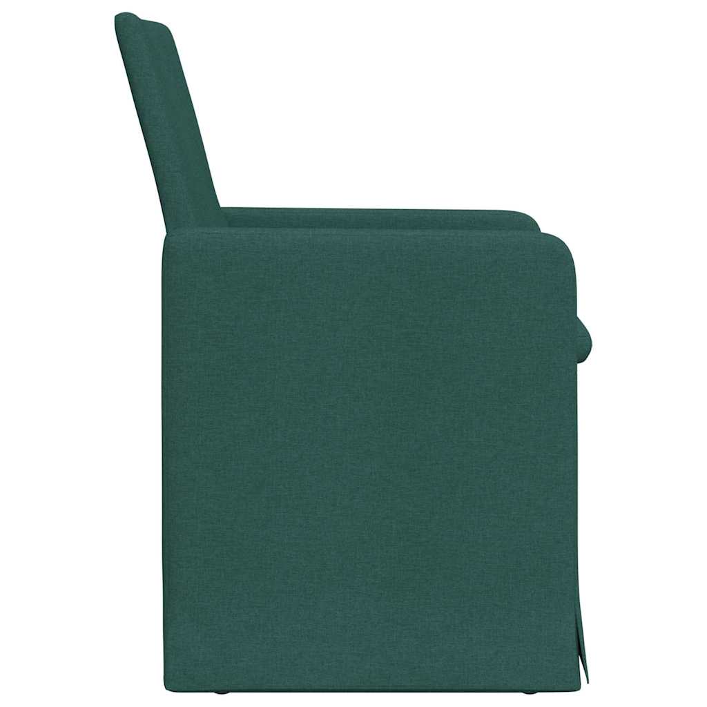 Sedie da pranzo 2 pcs Verde scuro 57 x 67 x 95 cm Tessuto 42017908