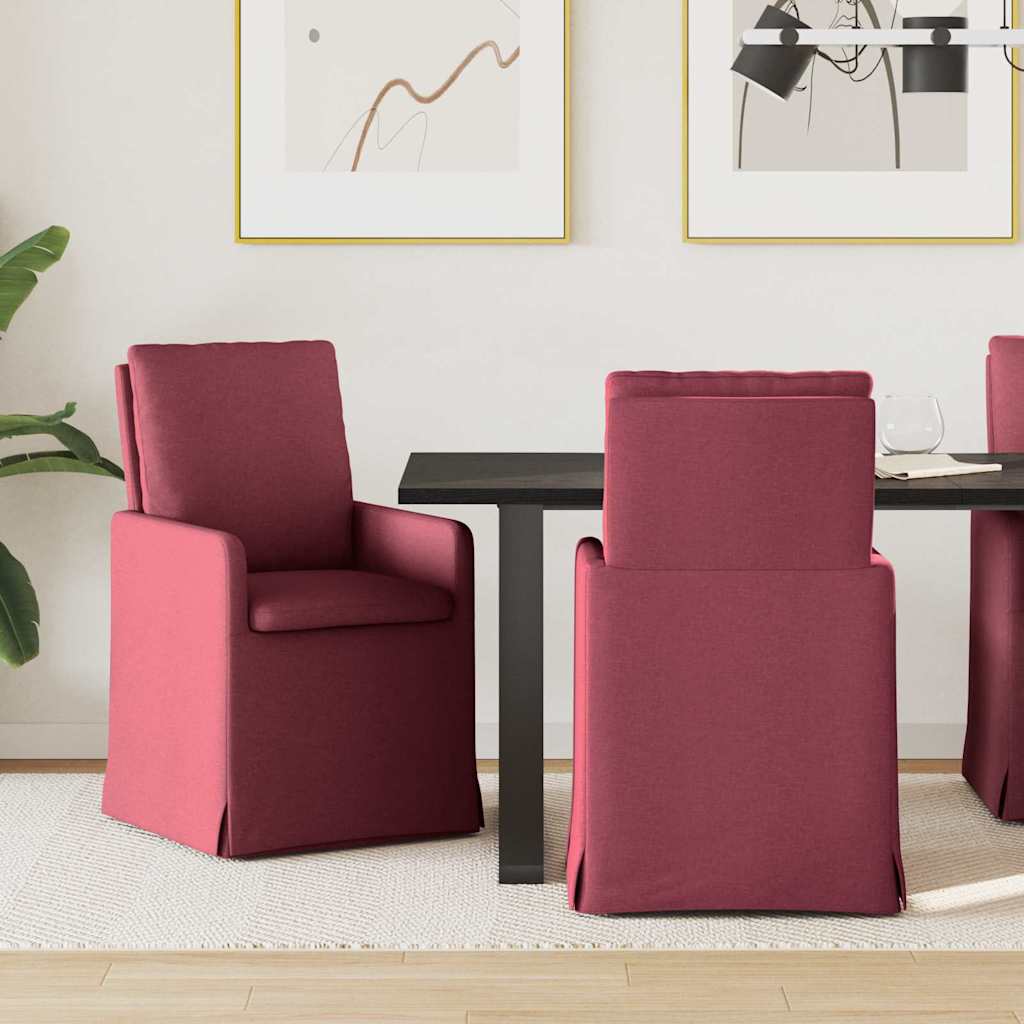 Sedie da pranzo 2 pcs Rosso vino 57 x 67 x 98 cm Tessuto 42017919