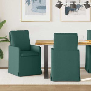 Sedie da pranzo 2 pcs Verde scuro 57 x 67 x 98 cm Tessuto 42017921
