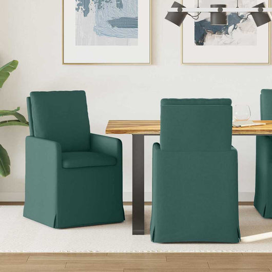 Sedie da pranzo 2 pcs Verde scuro 57 x 67 x 98 cm Tessuto 42017921