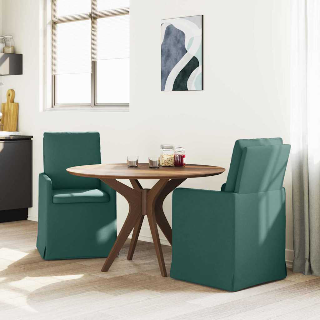 Sedie da pranzo 2 pcs Verde scuro 57 x 67 x 98 cm Tessuto 42017921