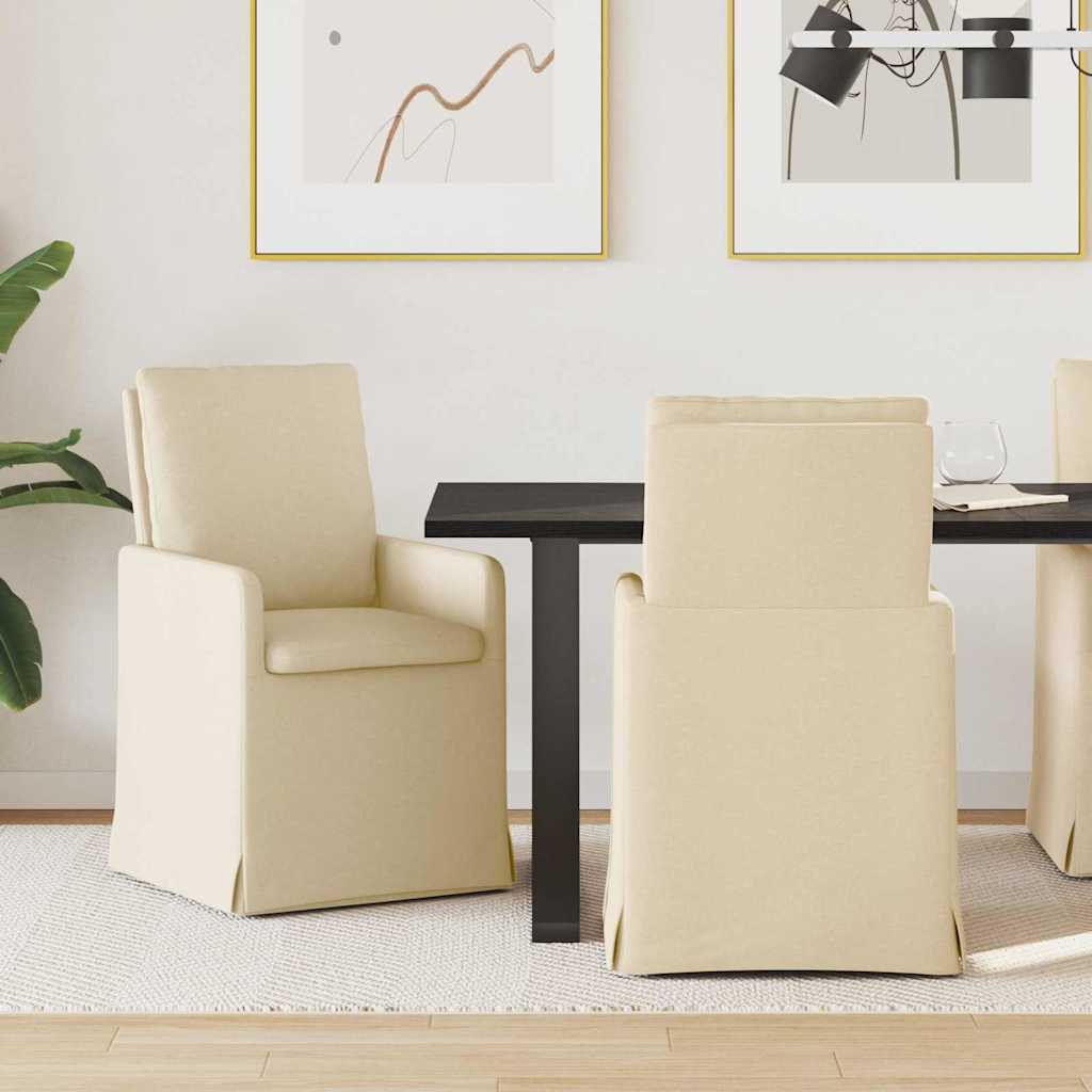 Sedie da pranzo 2 pcs Crema 57 x 67 x 98 cm Tessuto 42017923