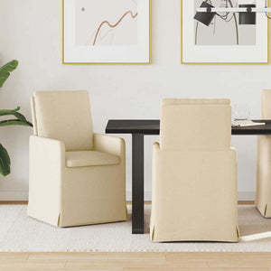 Sedie da pranzo 2 pcs Crema 57 x 67 x 98 cm Tessuto 42017923