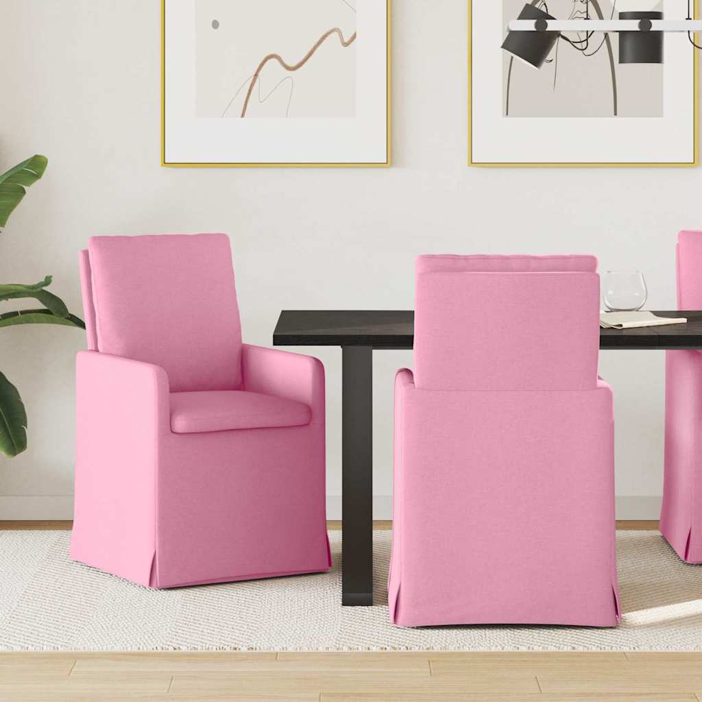 Sedie da pranzo 2 pcs Rosa 57 x 67 x 98 cm Tessuto 42017925