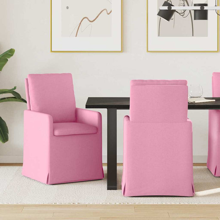 Sedie da pranzo 2 pcs Rosa 57 x 67 x 98 cm Tessuto 42017925