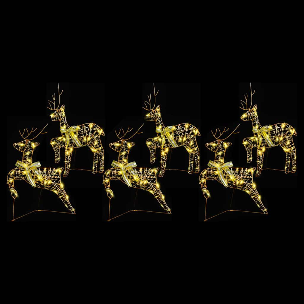 Renne LED con 180 LED 6 pcs Oro PET 3399385