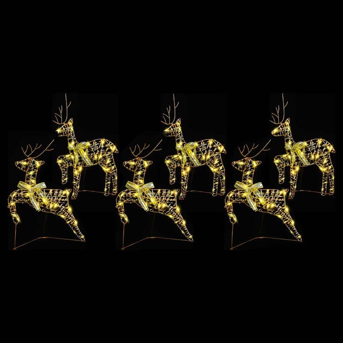 Renne LED con 180 LED 6 pcs Oro PET 3399385