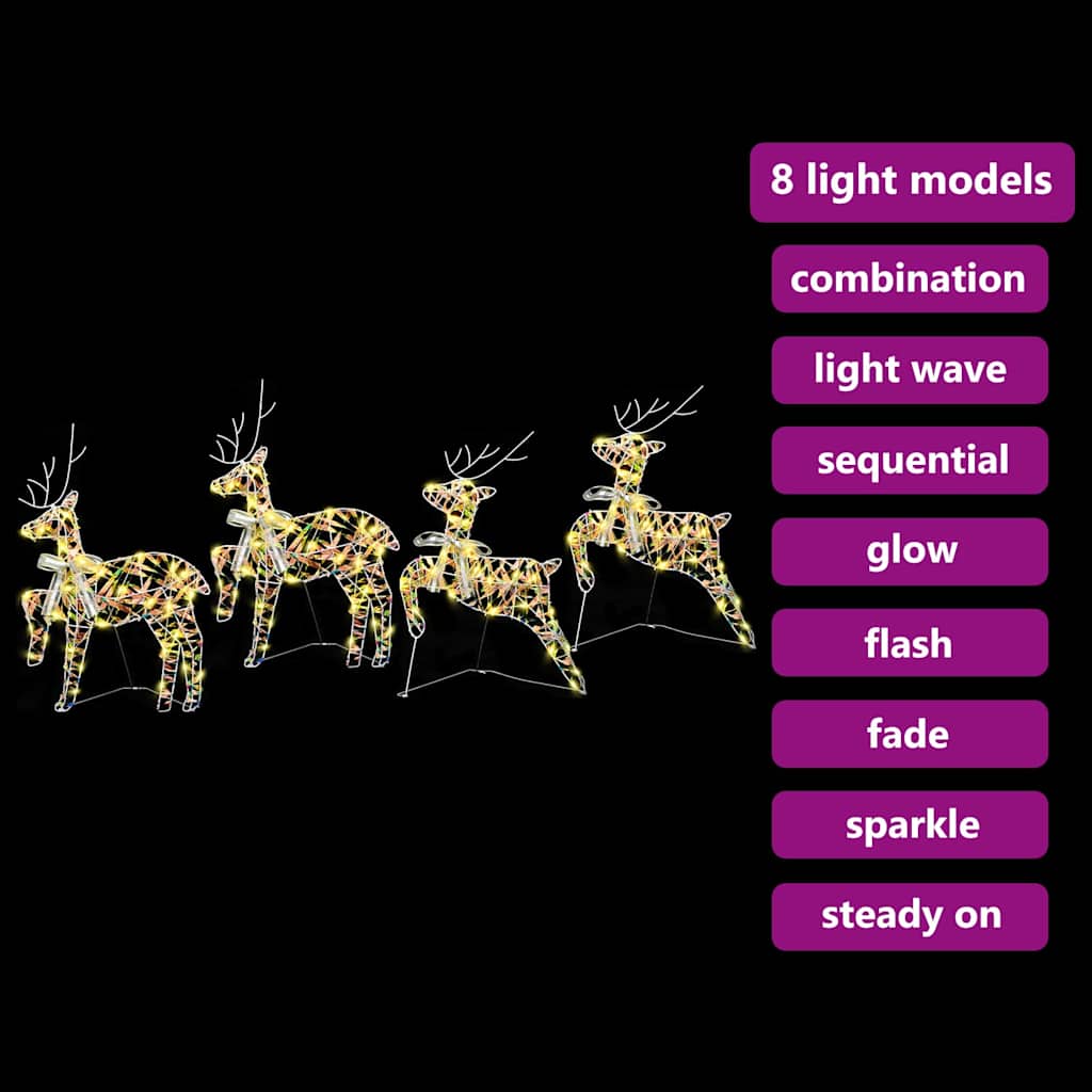 Renne LED con 80 LED 4 pcs Multicolore PET 3399386