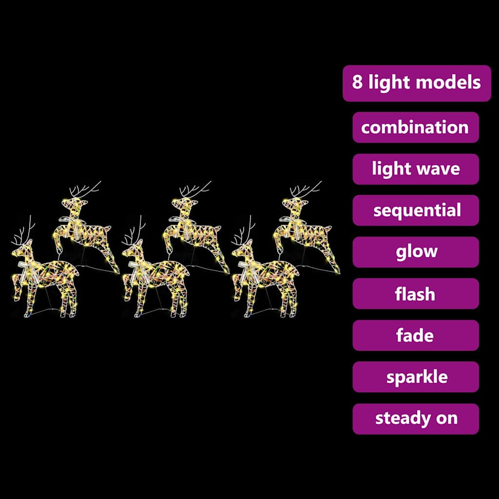 Renne LED con 180 LED 6 pcs Multicolore PET 3399387