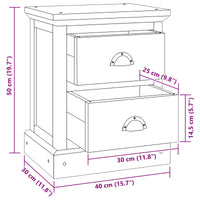 Comodino Naturale 40 x 30 x 50 cm Legno di teak solido 42017950