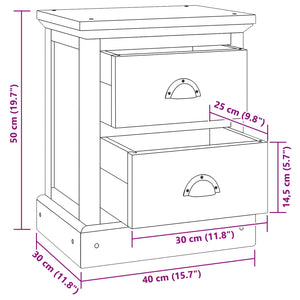 Comodino Naturale 40 x 30 x 50 cm Legno di teak solido 42017950