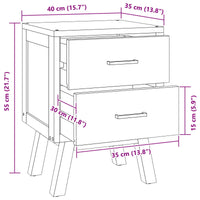 Comodino Marrone 40 x 35 x 55 cm Legno di teak solido 42017951