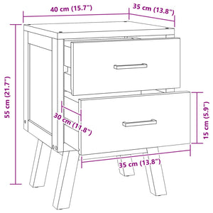 Comodino Marrone 40 x 35 x 55 cm Legno di teak solido 42017951