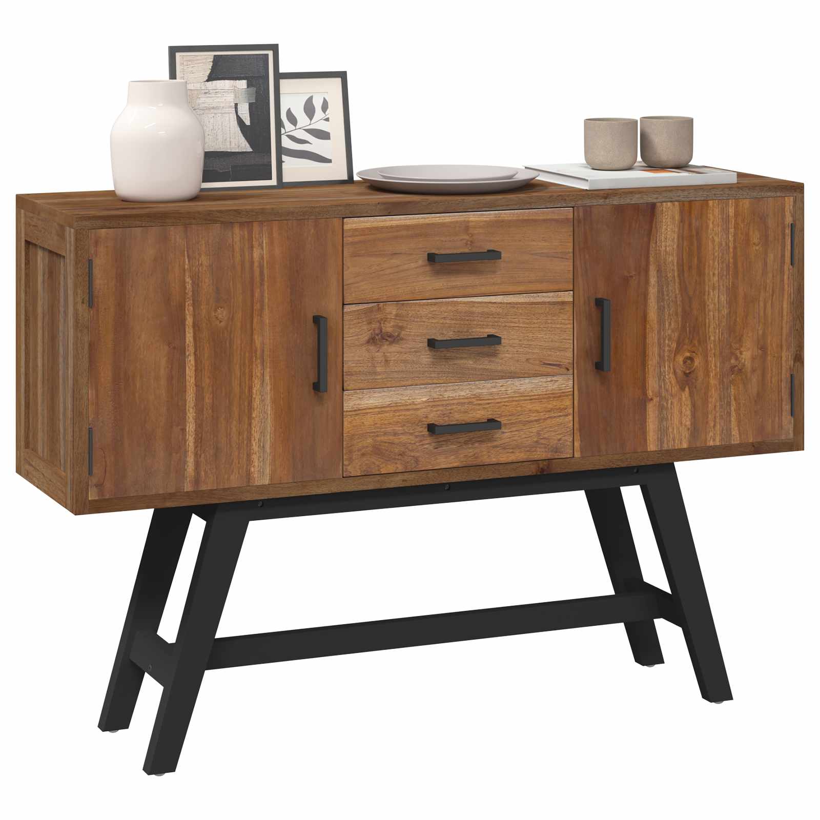 Supporto TV Marrone 110 x 30 x 75 cm Legno di teak solido 42017954