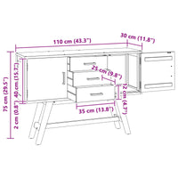 Supporto TV Marrone 110 x 30 x 75 cm Legno di teak solido 42017954