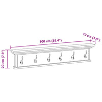 Appendiabiti montato a muro Naturale 100 x 10 x 20 cm 42017959